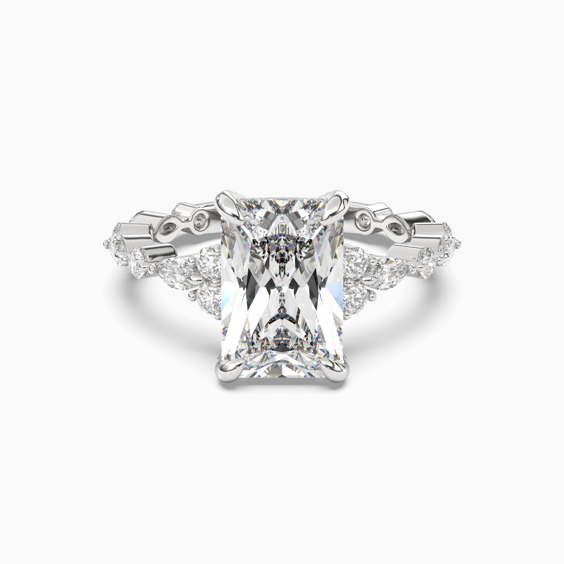 Flora 3.5 Carat Radiant Cut Solitaire Lab Grown Diamond Ring in 14K Yellow Gold - View 4