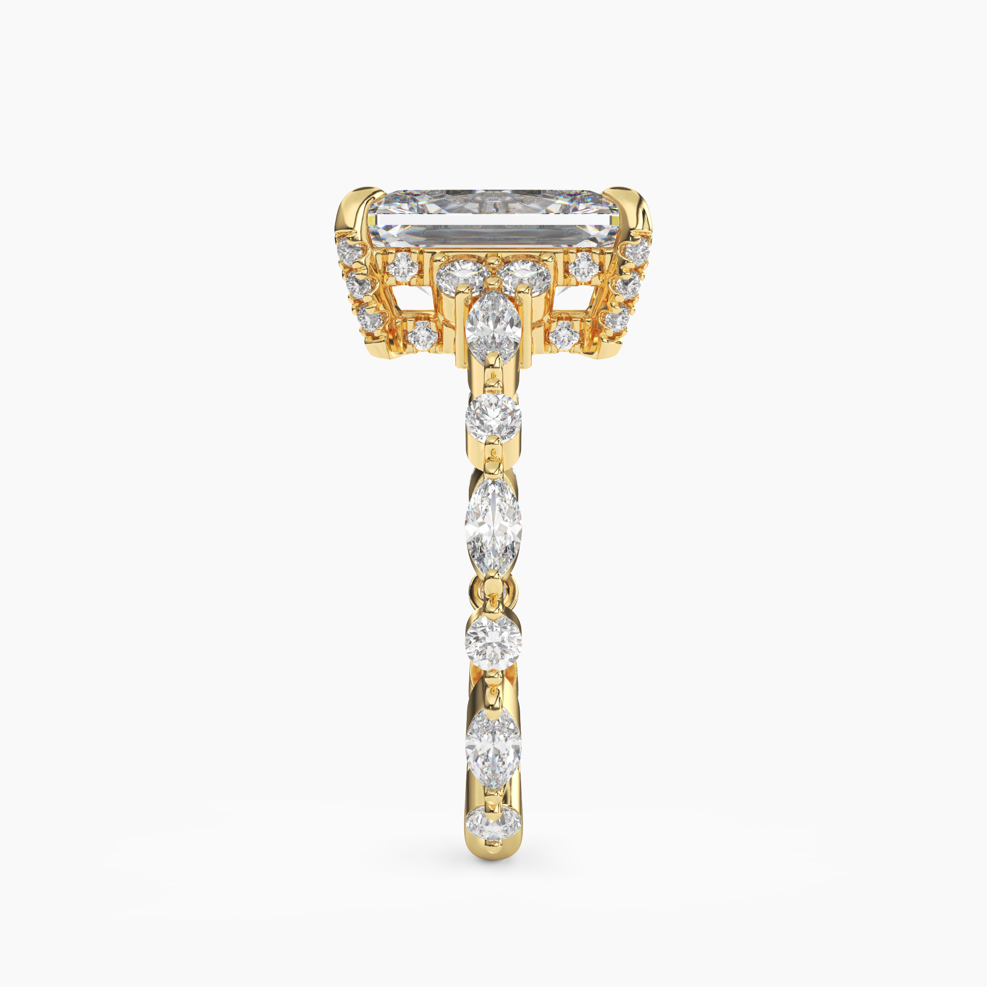 Flora 2 Carat Radiant Cut Solitaire Lab Grown Diamond Ring in 18K Yellow Gold - View 3
