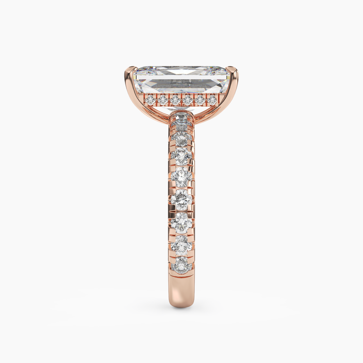 Giselle 5 Carat Radiant Cut Pave Lab Grown Diamond Ring in 14K White Gold - View 9