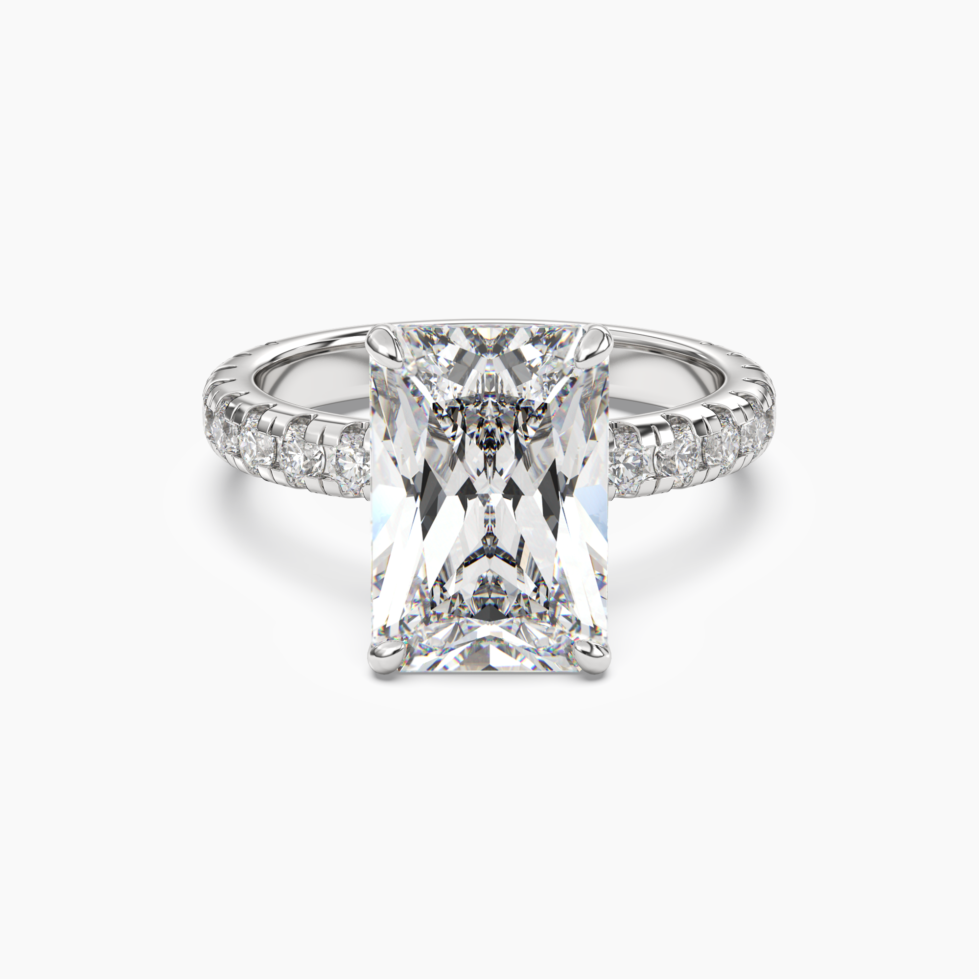 Giselle 4.5 Carat Radiant Cut Pave Lab Grown Diamond Ring in 10K Yellow Gold - View 4