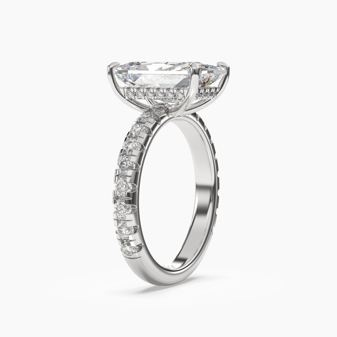 Giselle 5 Carat Radiant Cut Pave Lab Grown Diamond Ring in 14K Yellow Gold - View 5