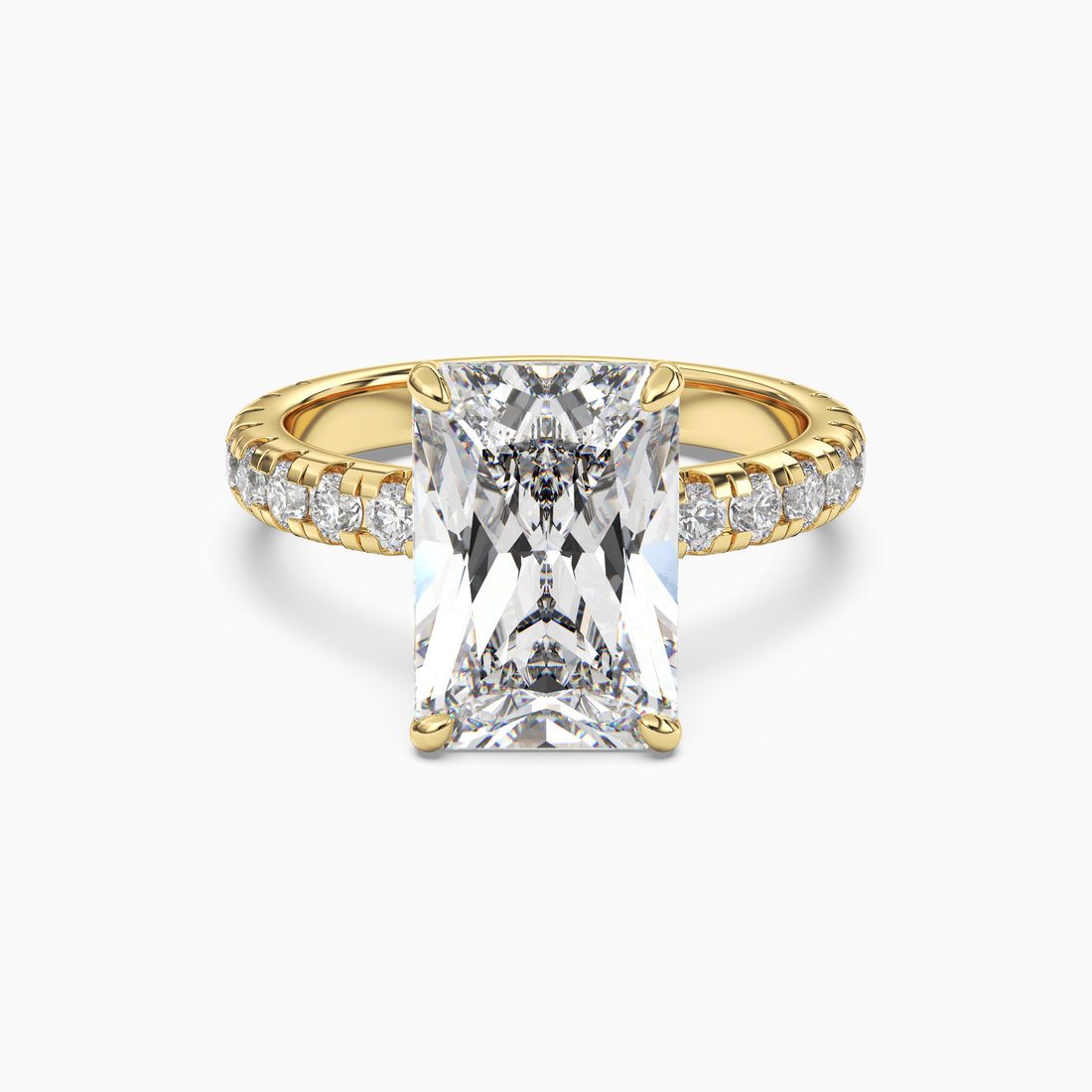 Giselle 1 Carat Radiant Cut Pave Lab Grown Diamond Ring in 14K Rose Gold - View 7