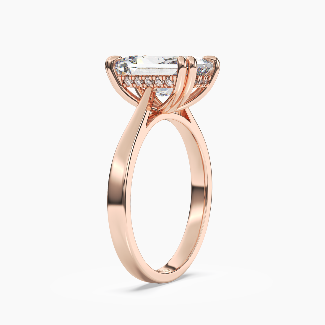 Daphne 5 Carat Radiant Cut Solitaire Lab Grown Diamond Ring in 14K Rose Gold - View 2