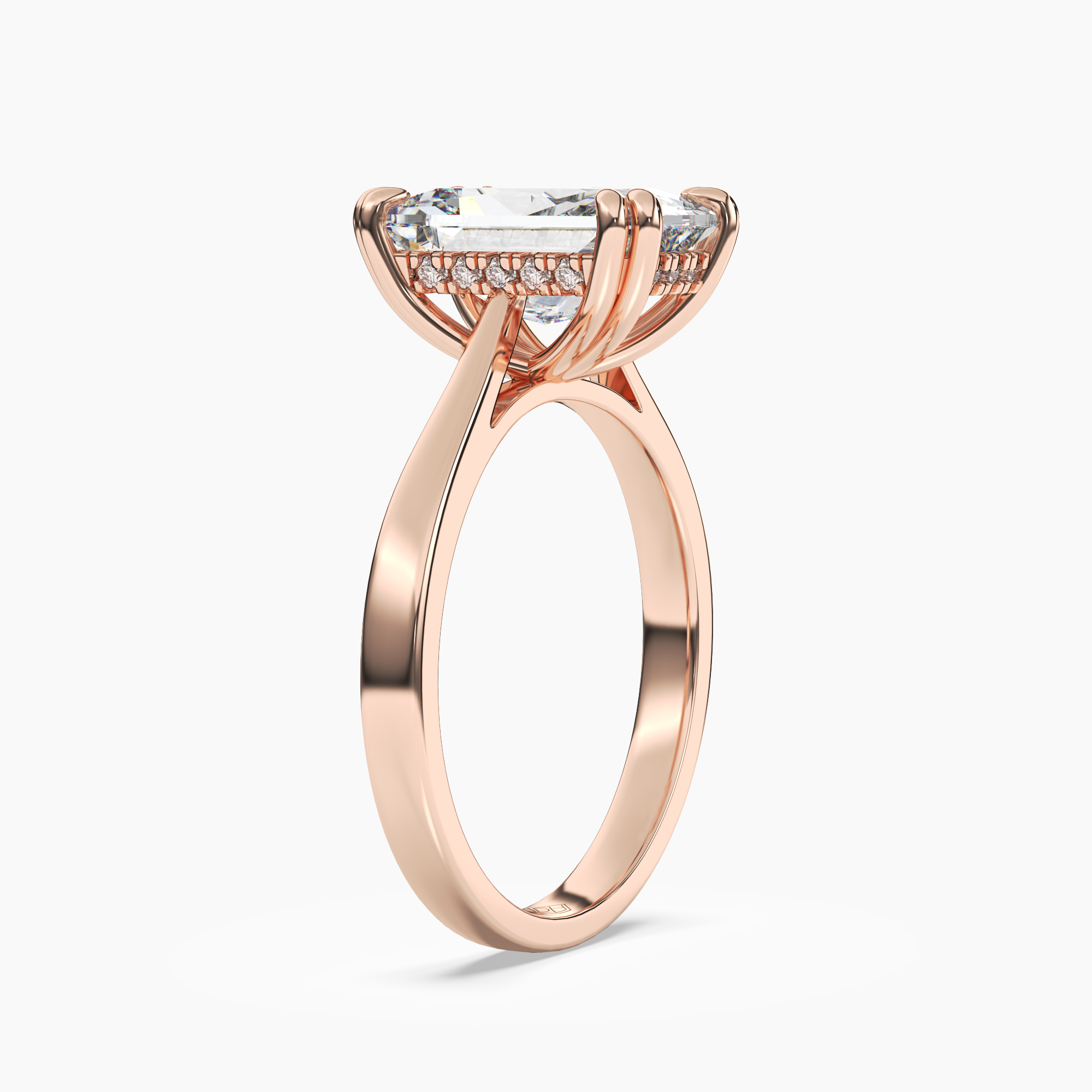 Daphne 3.5 Carat Radiant Cut Solitaire Lab Grown Diamond Ring in 18K Rose Gold - View 2