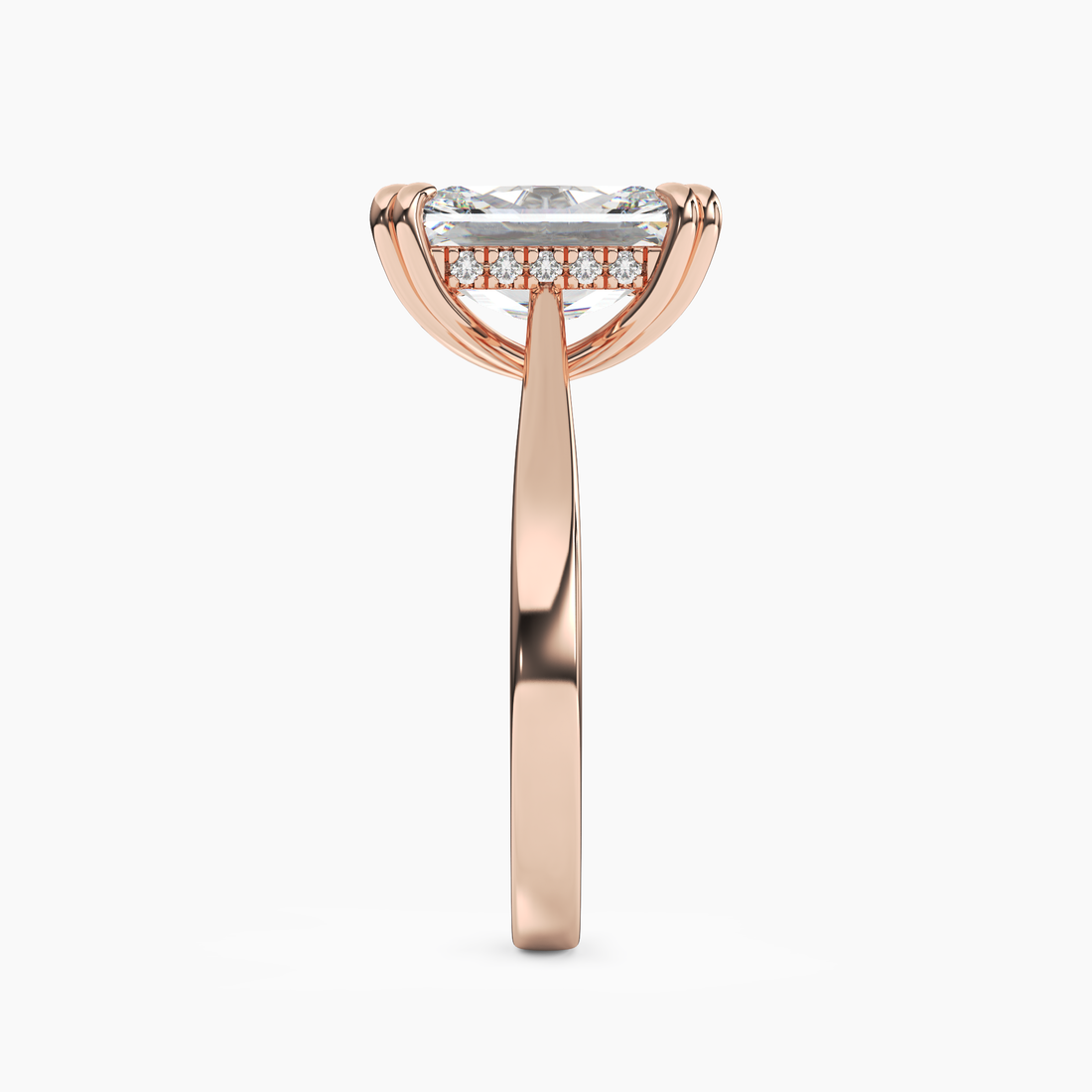 Daphne 5 Carat Radiant Cut Solitaire Lab Grown Diamond Ring in 14K White Gold - View 9