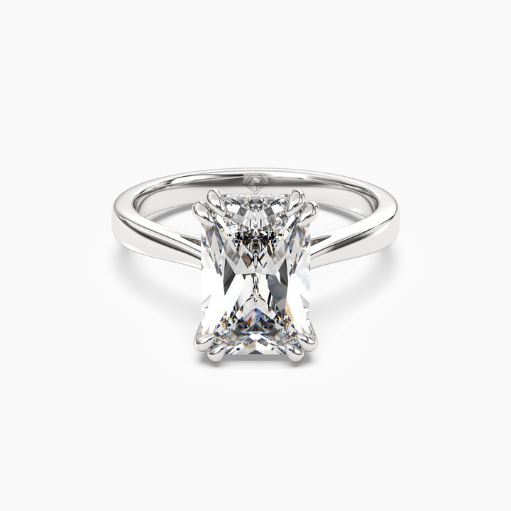 Daphne 4 Carat Radiant Cut Solitaire Lab Grown Diamond Ring in Silver