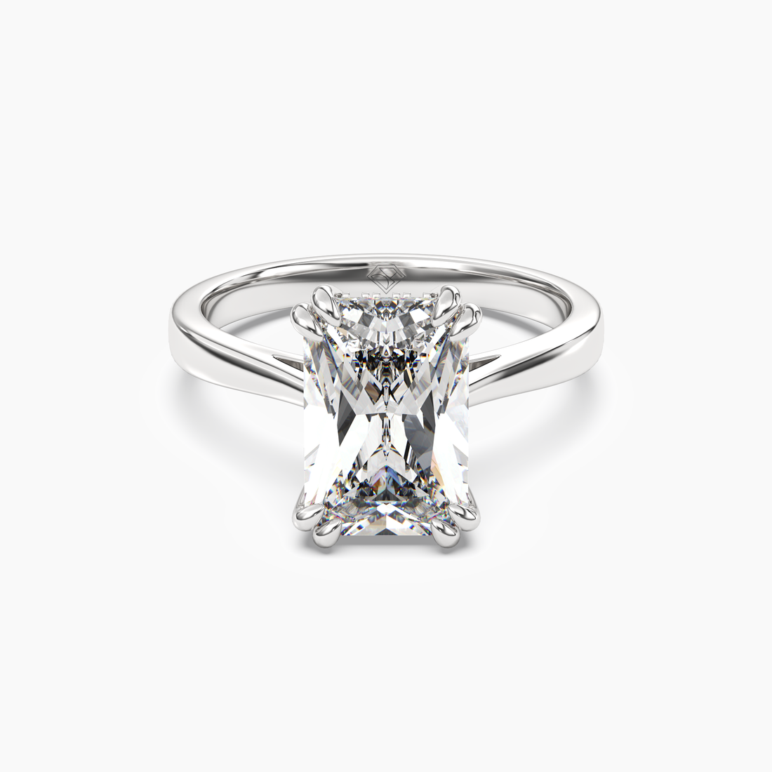 Daphne 5 Carat Radiant Cut Solitaire Lab Grown Diamond Ring in 14K White Gold