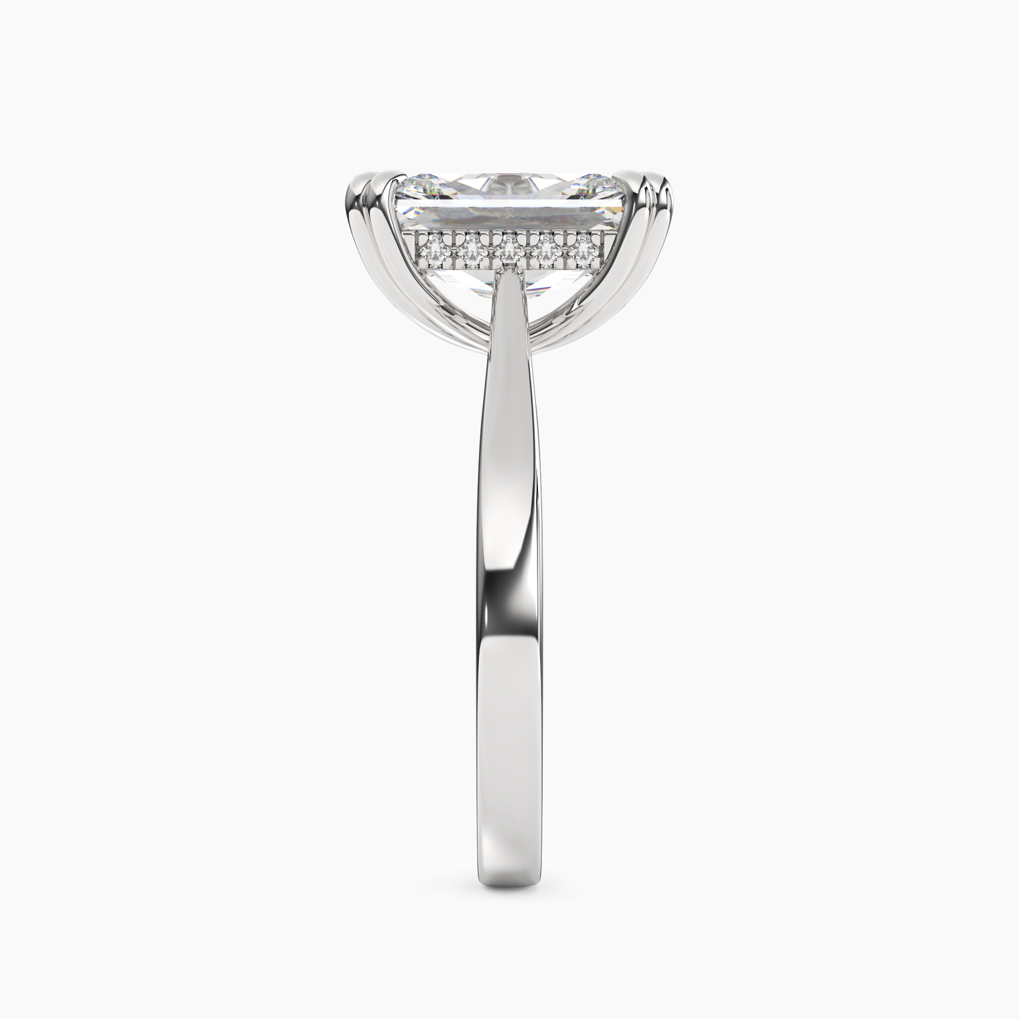 Daphne 3.5 Carat Radiant Cut Solitaire Lab Grown Diamond Ring in Platinum - View 3