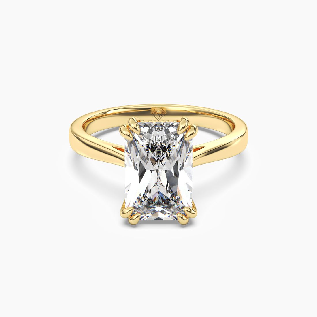 Daphne 5 Carat Radiant Cut Solitaire Lab Grown Diamond Ring in 14K Yellow Gold