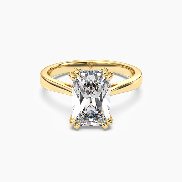 Daphne 5 Carat Radiant Cut Solitaire Lab Grown Diamond Ring in 14K Yellow Gold