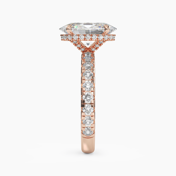 Iris 1.5 Carat Oval Cut Pave Lab Grown Diamond Ring in 14K White Gold - View 9