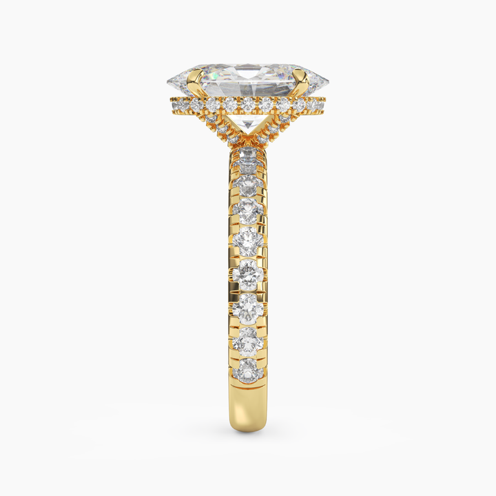 Iris 2.5 Carat Oval Cut Pave Lab Grown Diamond Ring in 18K Rose Gold - View 9