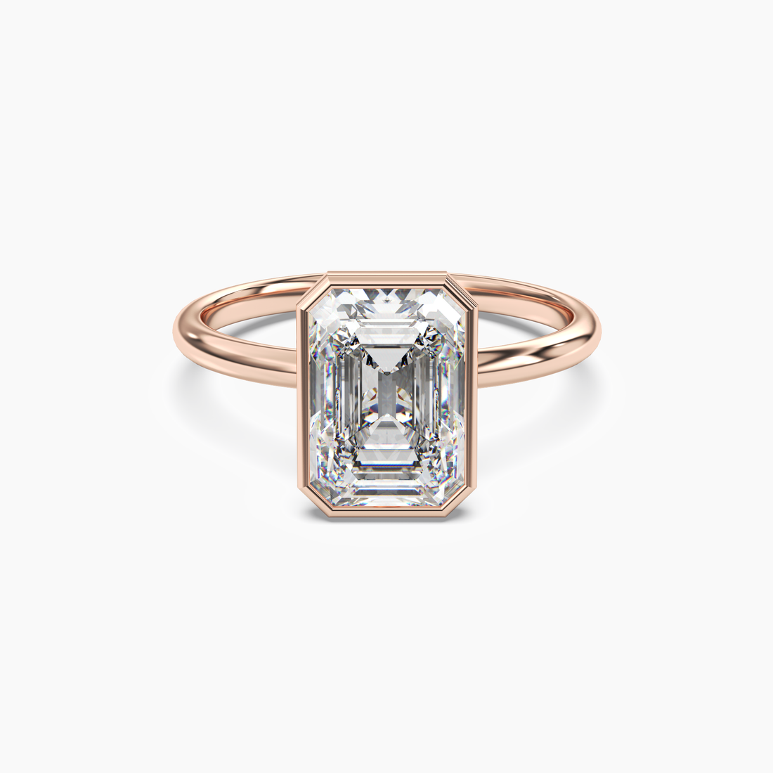 Vivienne 1 Carat Emerald Cut Solitaire Lab Grown Diamond Ring in Silver - View 7