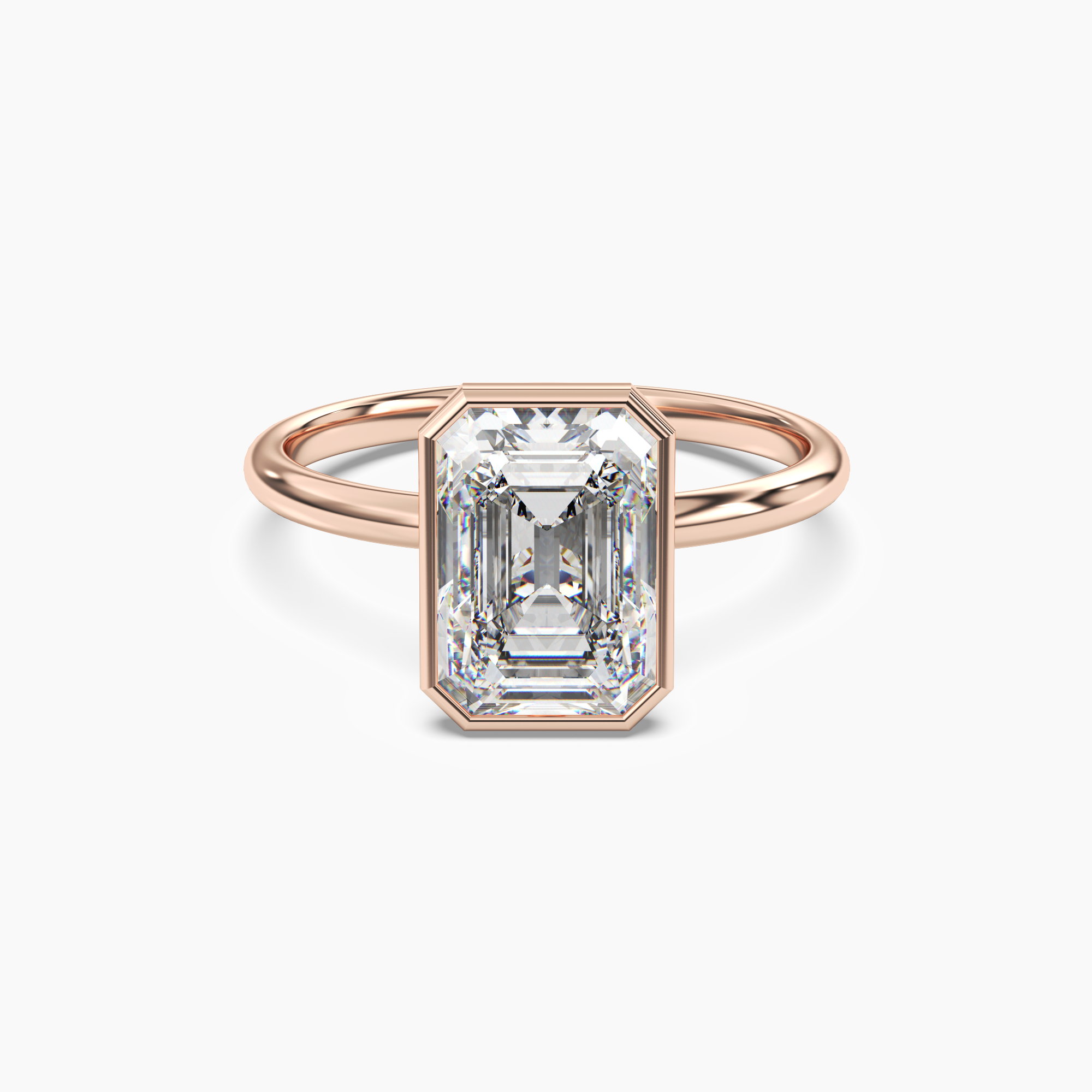 Vivienne 2 Carat Emerald Cut Solitaire Lab Grown Diamond Ring in 10K Yellow Gold - View 7