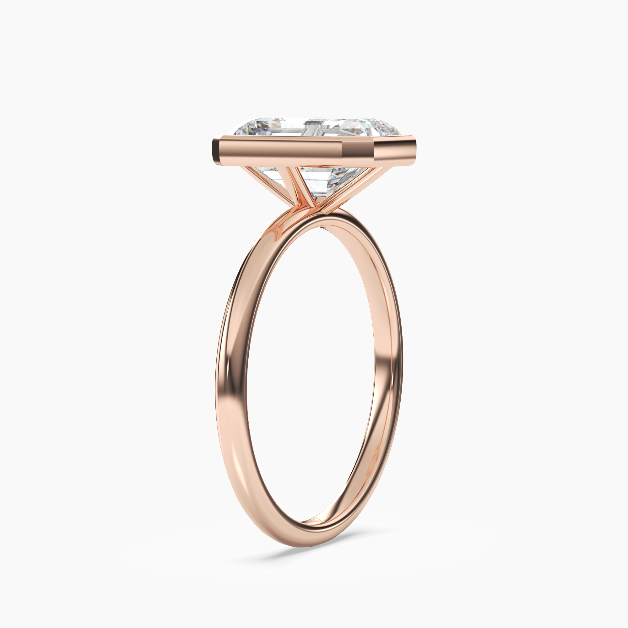 Vivienne 2 Carat Emerald Cut Solitaire Lab Grown Diamond Ring in 18K White Gold - View 8