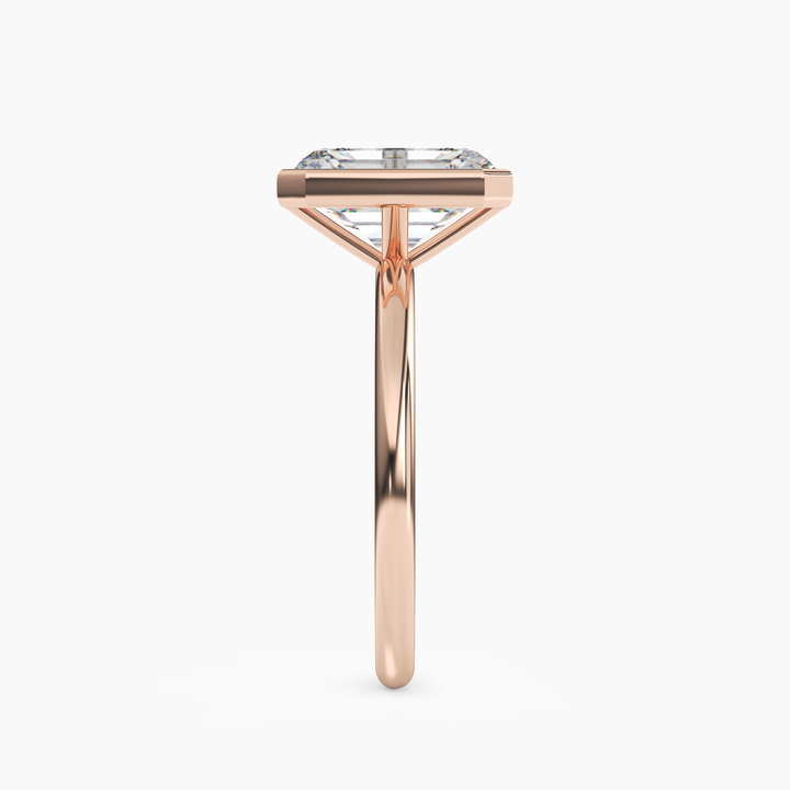 Vivienne 4 Carat Emerald Cut Solitaire Lab Grown Diamond Ring in 18K White Gold - View 9