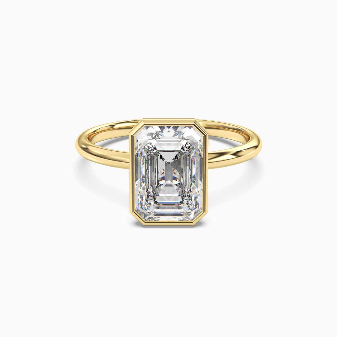 Vivienne 4.5 Carat Emerald Cut Solitaire Lab Grown Diamond Ring in 18K White Gold - View 4