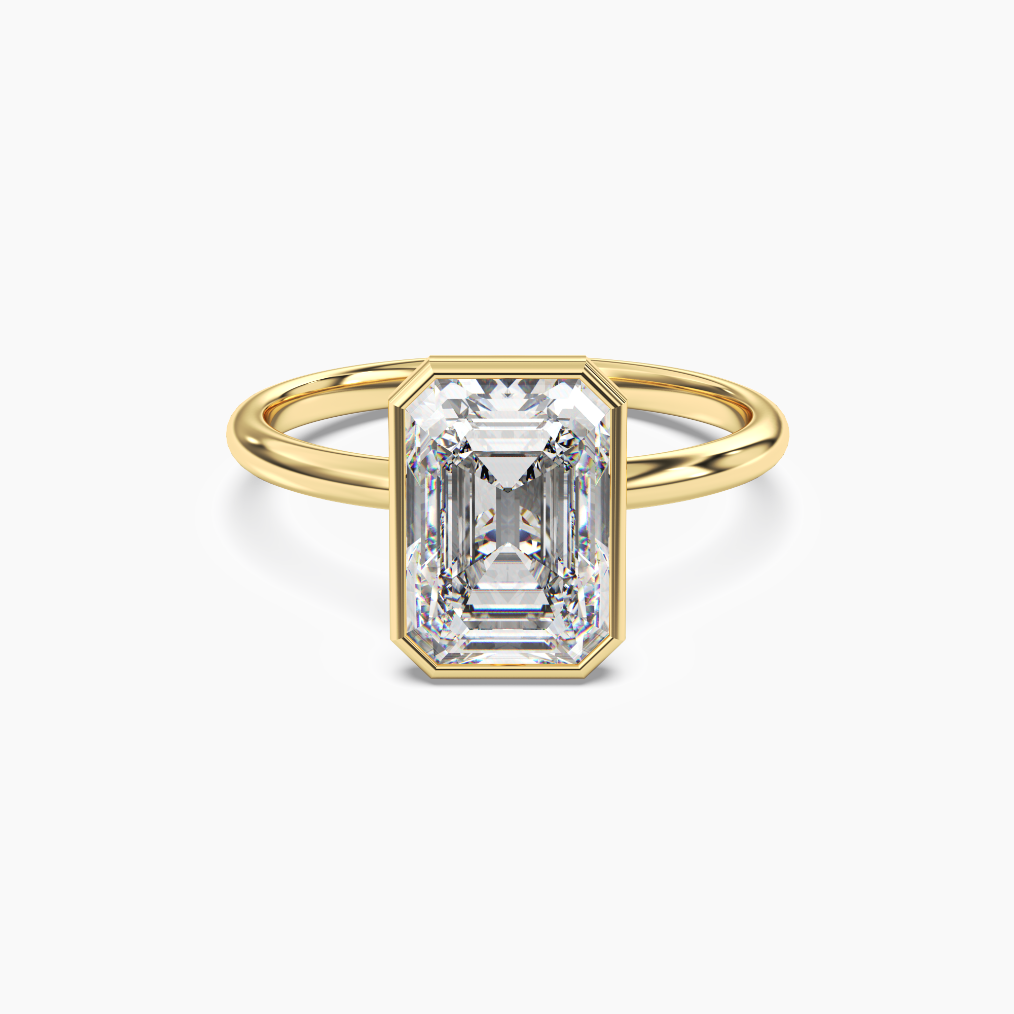 Vivienne 3 Carat Emerald Cut Solitaire Lab Grown Diamond Ring in 14K Yellow Gold