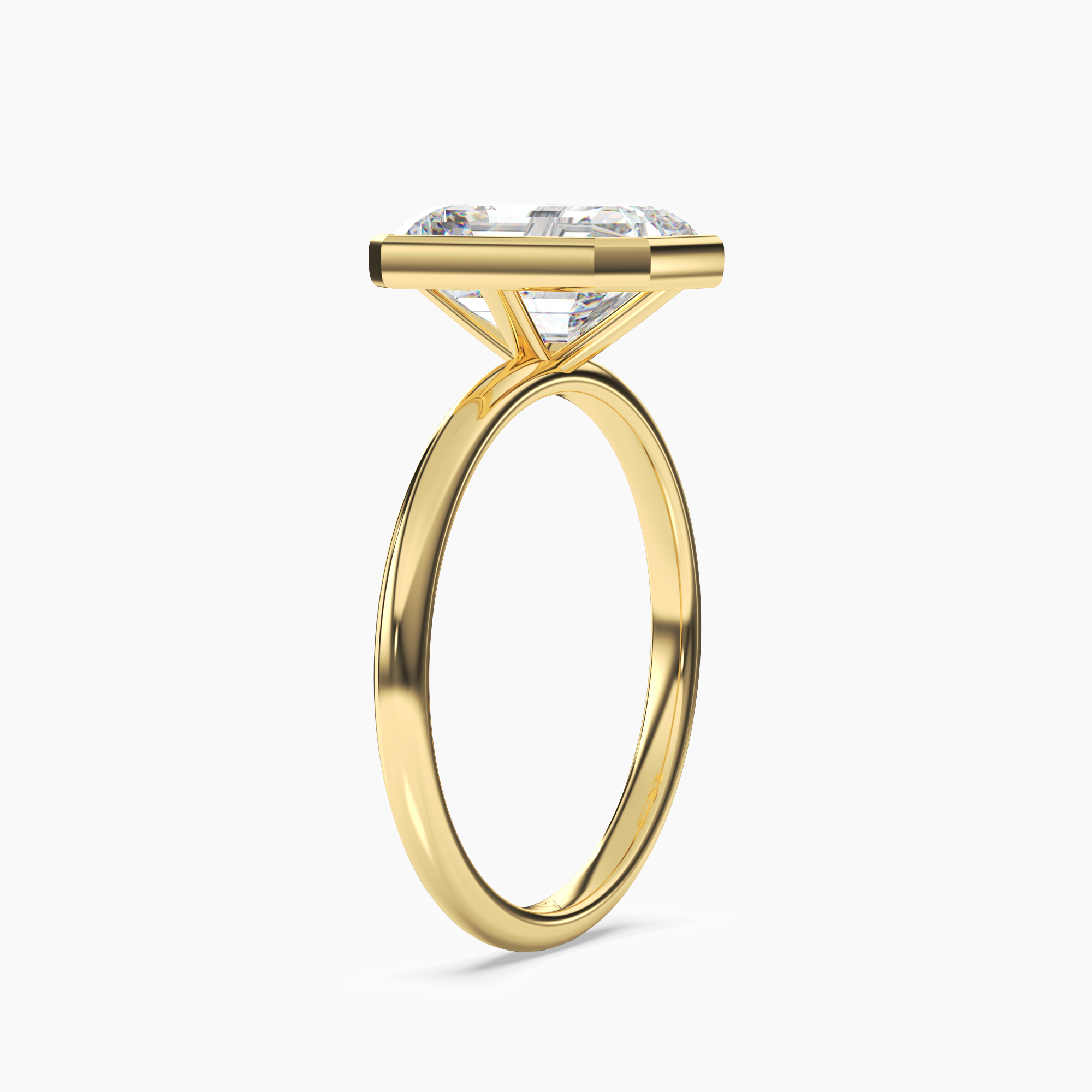 Vivienne 5 Carat Emerald Cut Solitaire Lab Grown Diamond Ring in 14K Yellow Gold - View 2