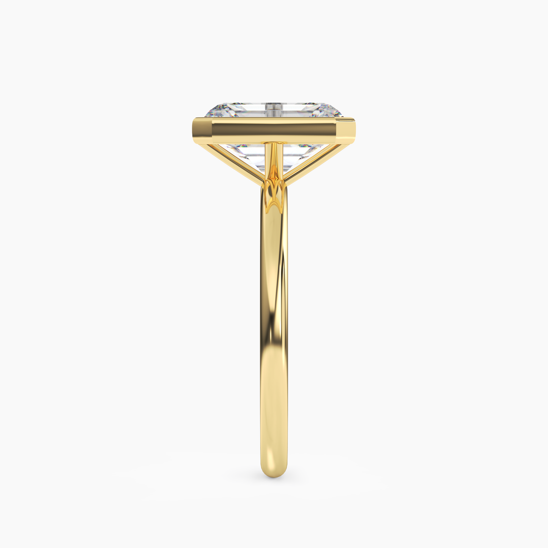 Vivienne 5 Carat Emerald Cut Solitaire Lab Grown Diamond Ring in 14K Yellow Gold - View 3