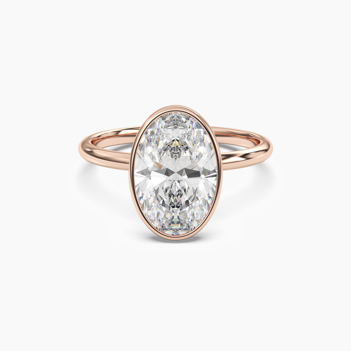 Vivienne 5 Carat Oval Cut Solitaire Lab Grown Diamond Ring in 14K Rose Gold