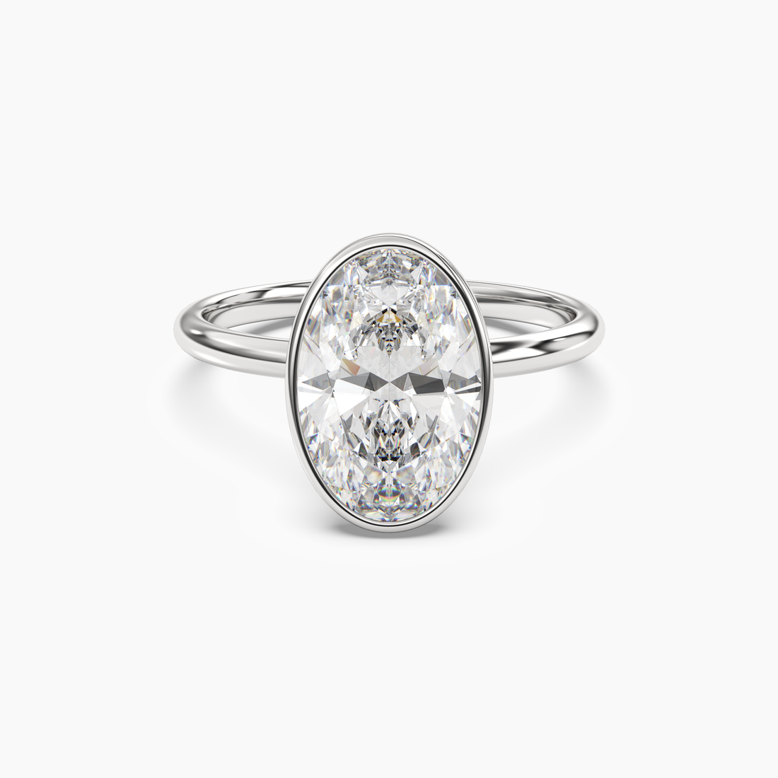 Vivienne 5 Carat Oval Cut Solitaire Lab Grown Diamond Ring in 14K White Gold