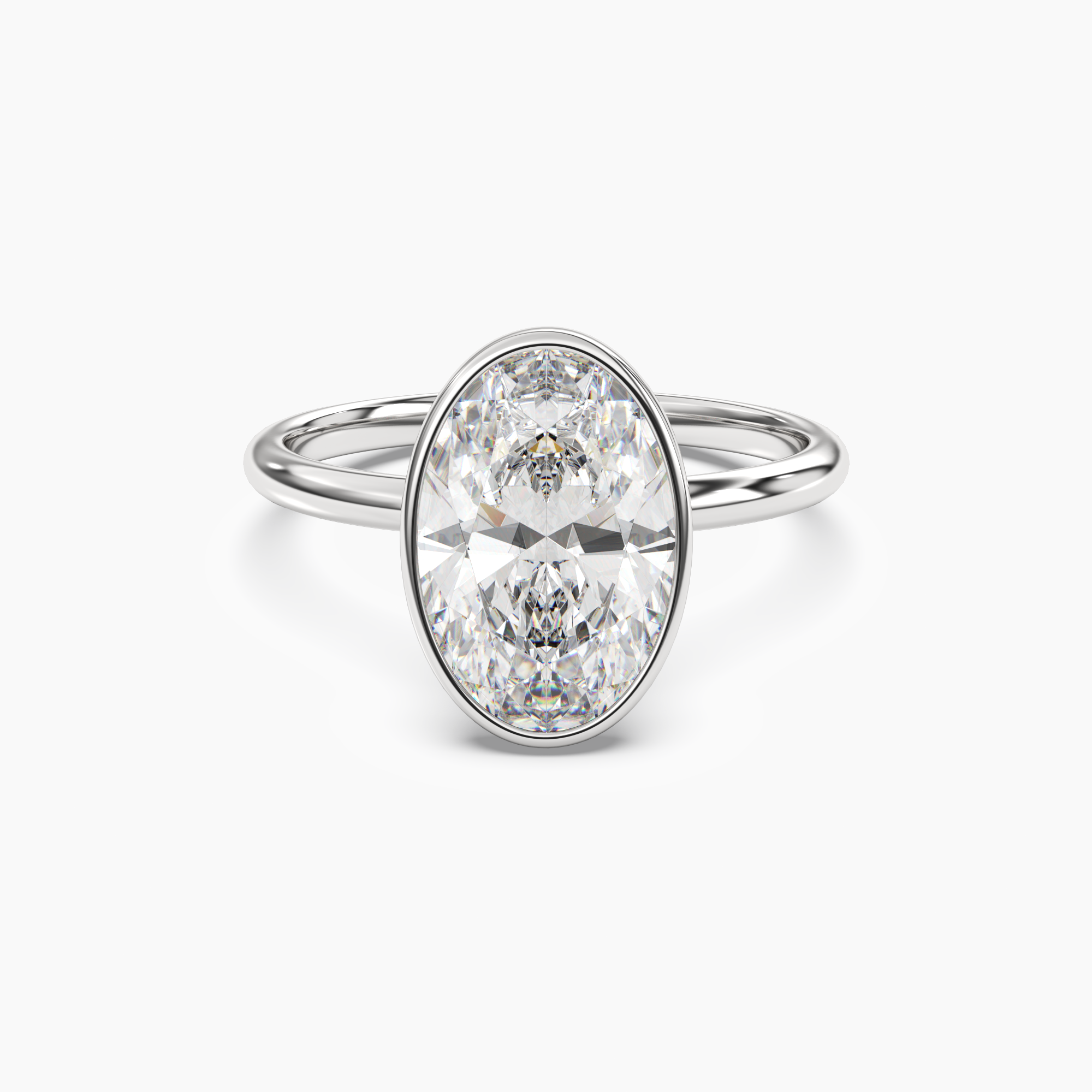 Vivienne 5 Carat Oval Cut Solitaire Lab Grown Diamond Ring in 14K White Gold