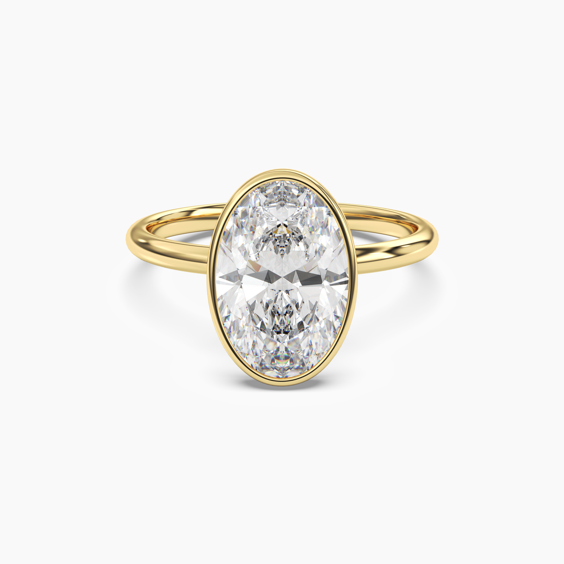 Vivienne 5 Carat Oval Cut Solitaire Lab Grown Diamond Ring in 14K Yellow Gold