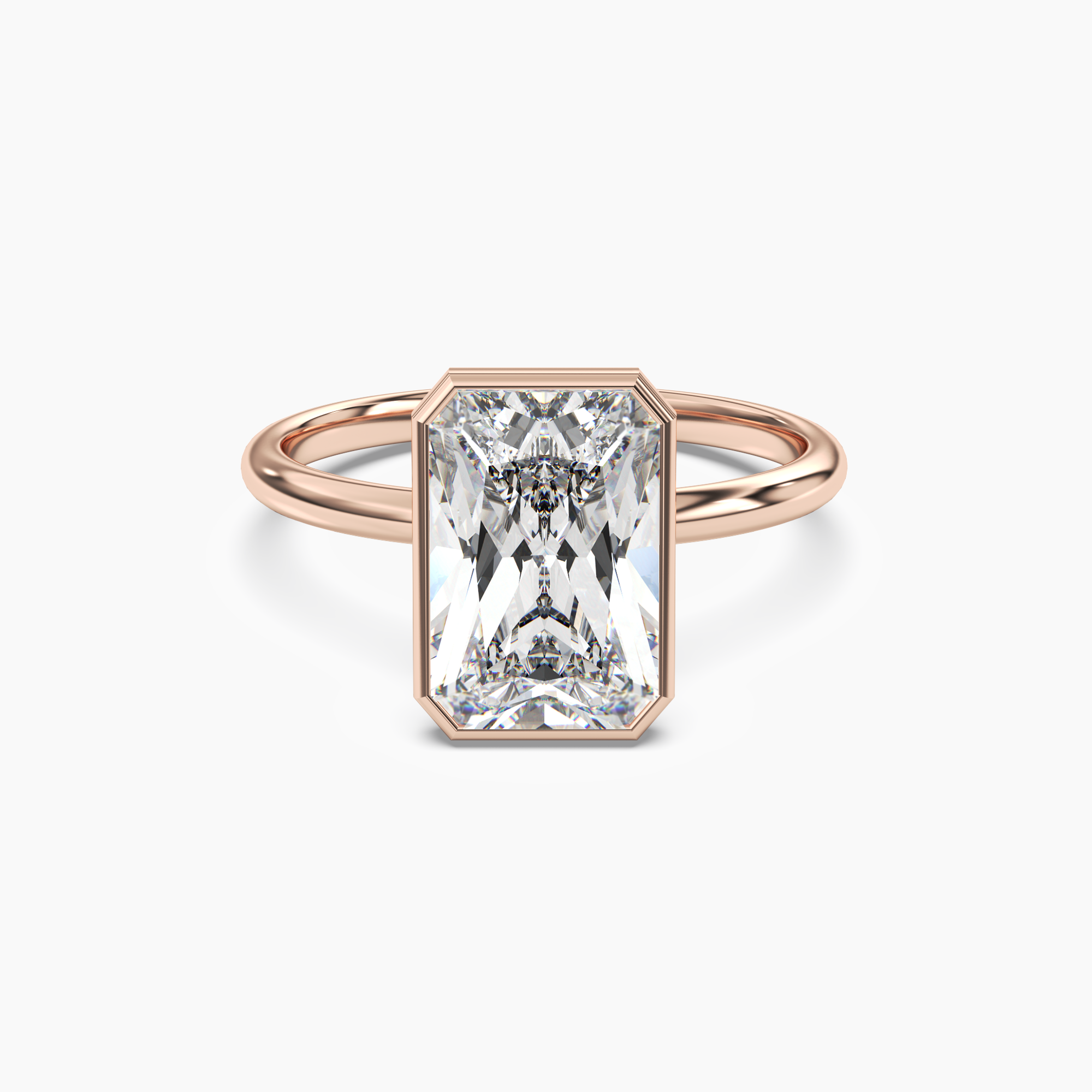 Vivienne 4.5 Carat Radiant Cut Solitaire Lab Grown Diamond Ring in 10K Rose Gold