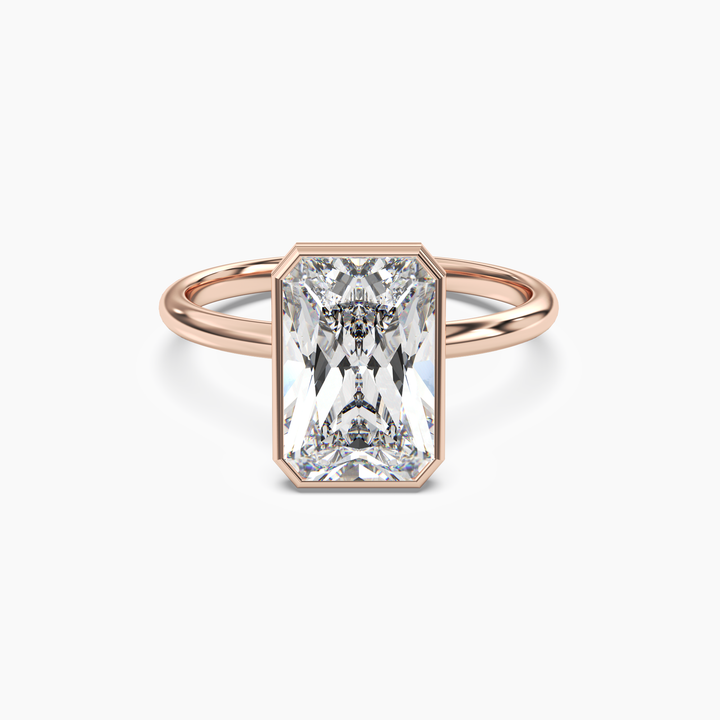 Vivienne 5 Carat Radiant Cut Solitaire Lab Grown Diamond Ring in 14K Rose Gold
