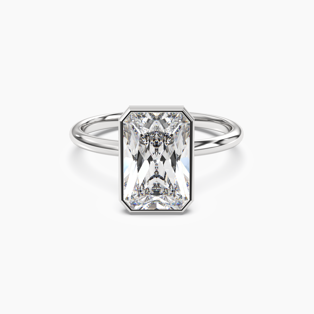 Vivienne 2.5 Carat Radiant Cut Solitaire Lab Grown Diamond Ring in 10K Rose Gold - View 4