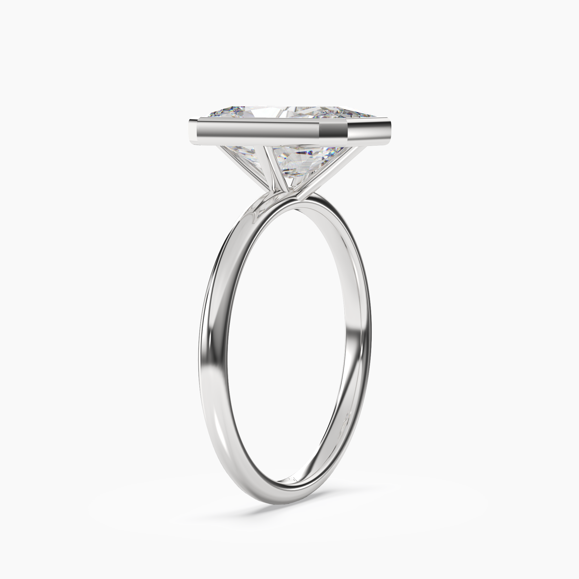 Vivienne 5 Carat Radiant Cut Solitaire Lab Grown Diamond Ring in 14K Yellow Gold - View 5
