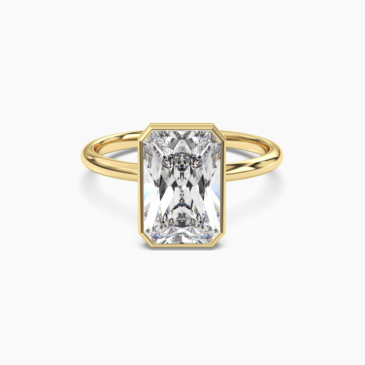 Vivienne 5 Carat Radiant Cut Solitaire Lab Grown Diamond Ring in 14K Yellow Gold