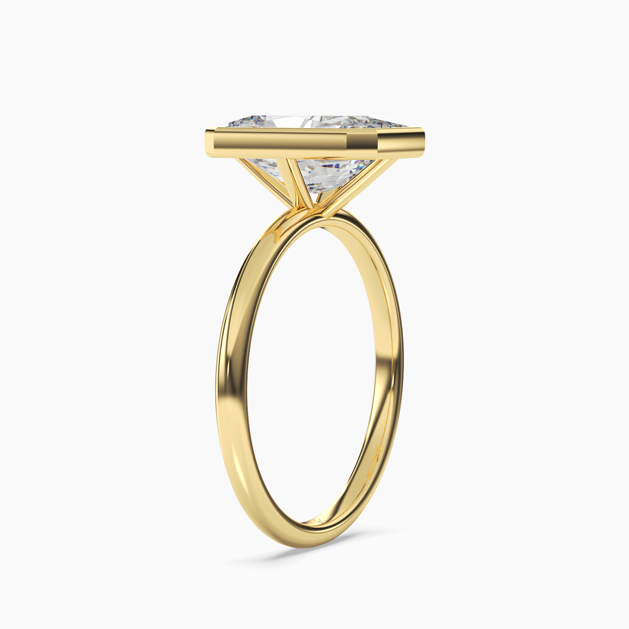 Vivienne 5 Carat Radiant Cut Solitaire Lab Grown Diamond Ring in 14K Yellow Gold - View 2
