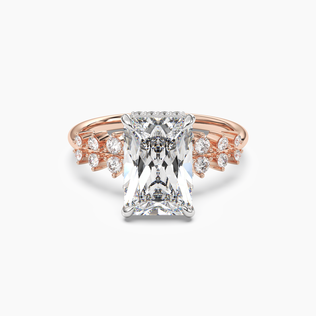 Sylvia 4 Carat Radiant Cut Solitaire Lab Grown Diamond Ring in 10K Yellow Gold - View 7