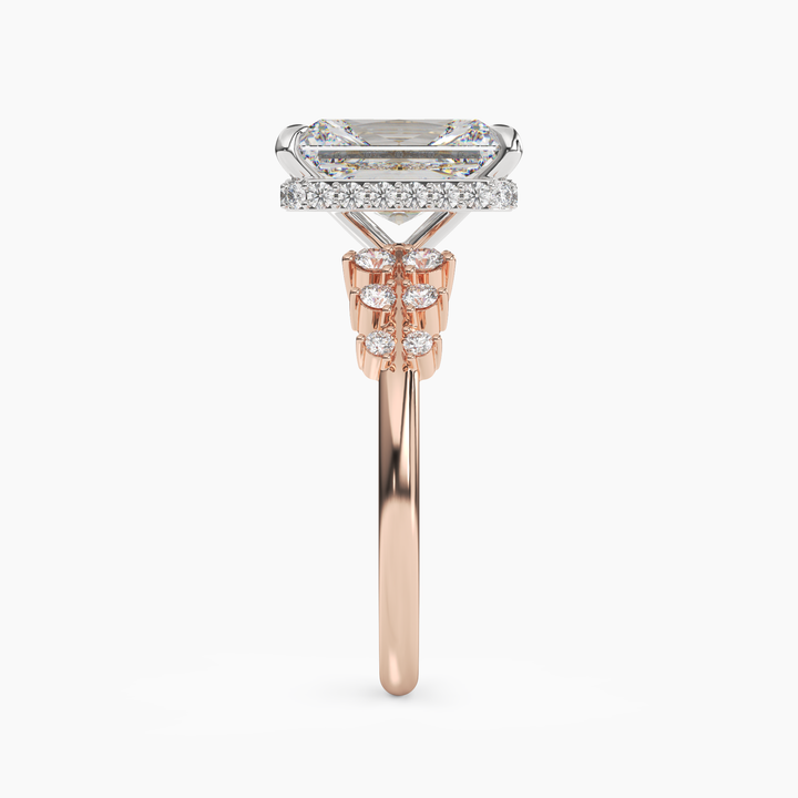 Sylvia 5 Carat Radiant Cut Solitaire Lab Grown Diamond Ring in 14K White Gold - View 9