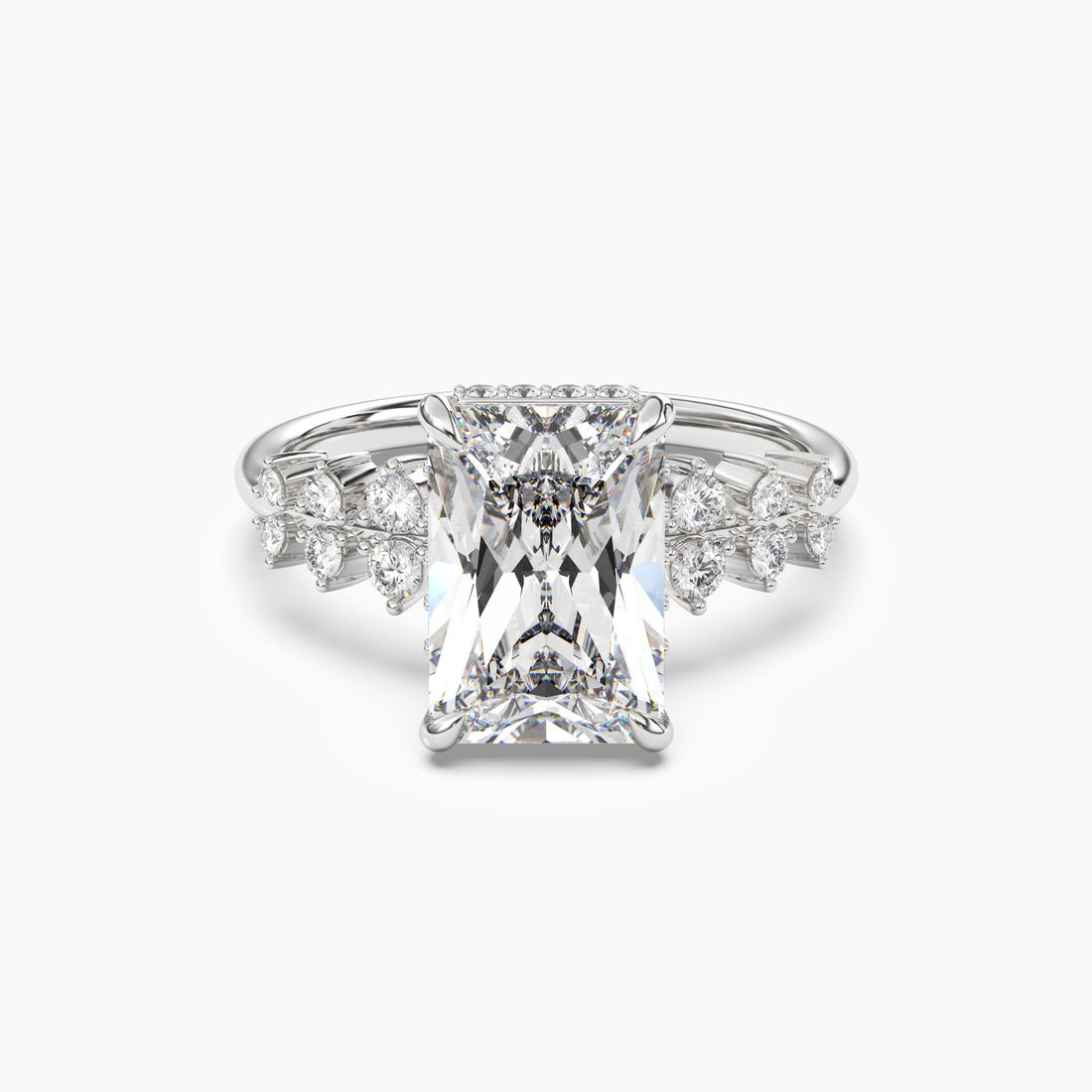 Sylvia 5 Carat Radiant Cut Solitaire Lab Grown Diamond Ring in 14K Rose Gold - View 4