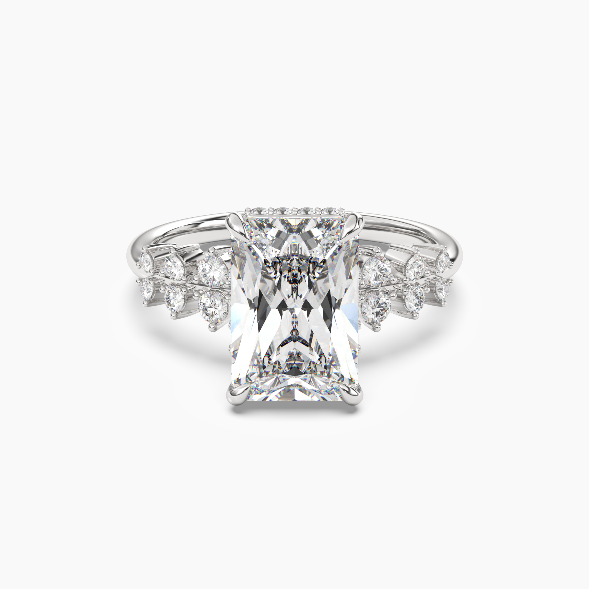 Sylvia 5 Carat Radiant Cut Solitaire Lab Grown Diamond Ring in 14K Rose Gold - View 4