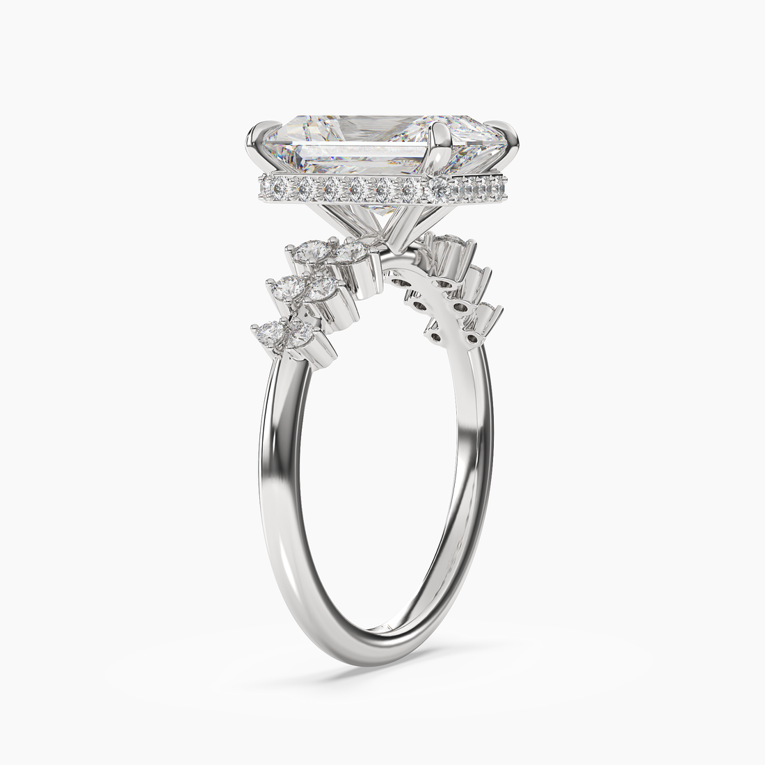 Sylvia 4.5 Carat Radiant Cut Solitaire Lab Grown Diamond Ring in 14K Rose Gold - View 5