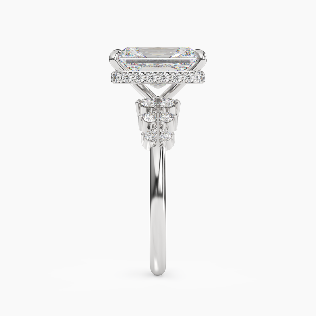 Sylvia 5 Carat Radiant Cut Solitaire Lab Grown Diamond Ring in 14K Rose Gold - View 6