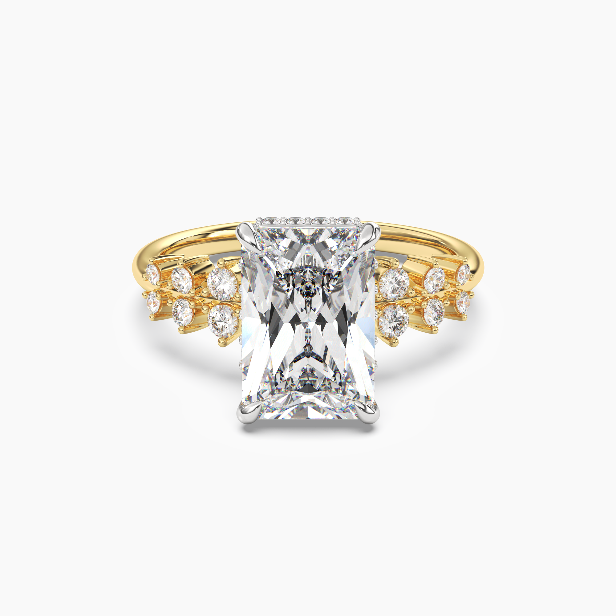 Sylvia 3.5 Carat Radiant Cut Solitaire Lab Grown Diamond Ring in Silver - View 4