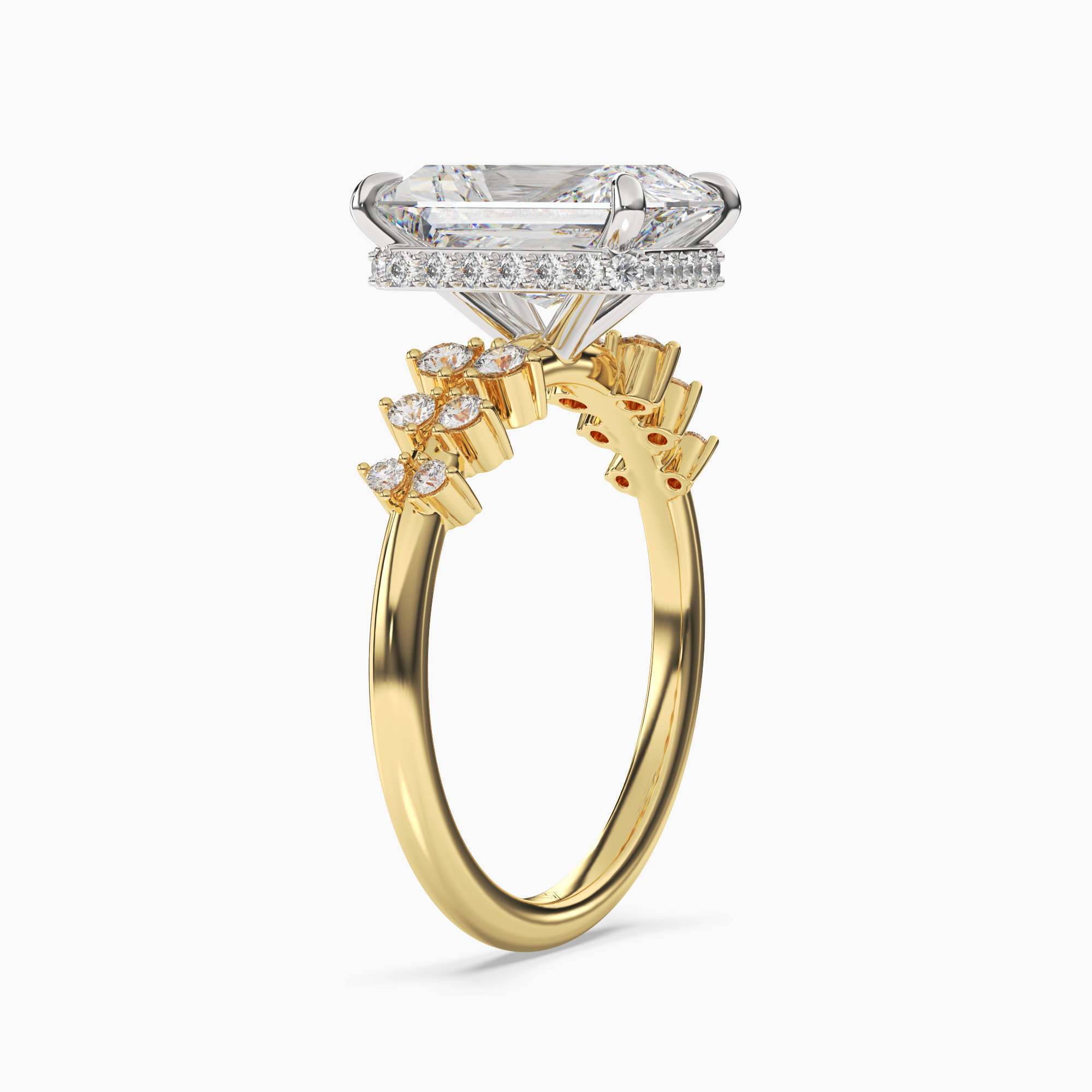 Sylvia 4.5 Carat Radiant Cut Solitaire Lab Grown Diamond Ring in Platinum - View 5