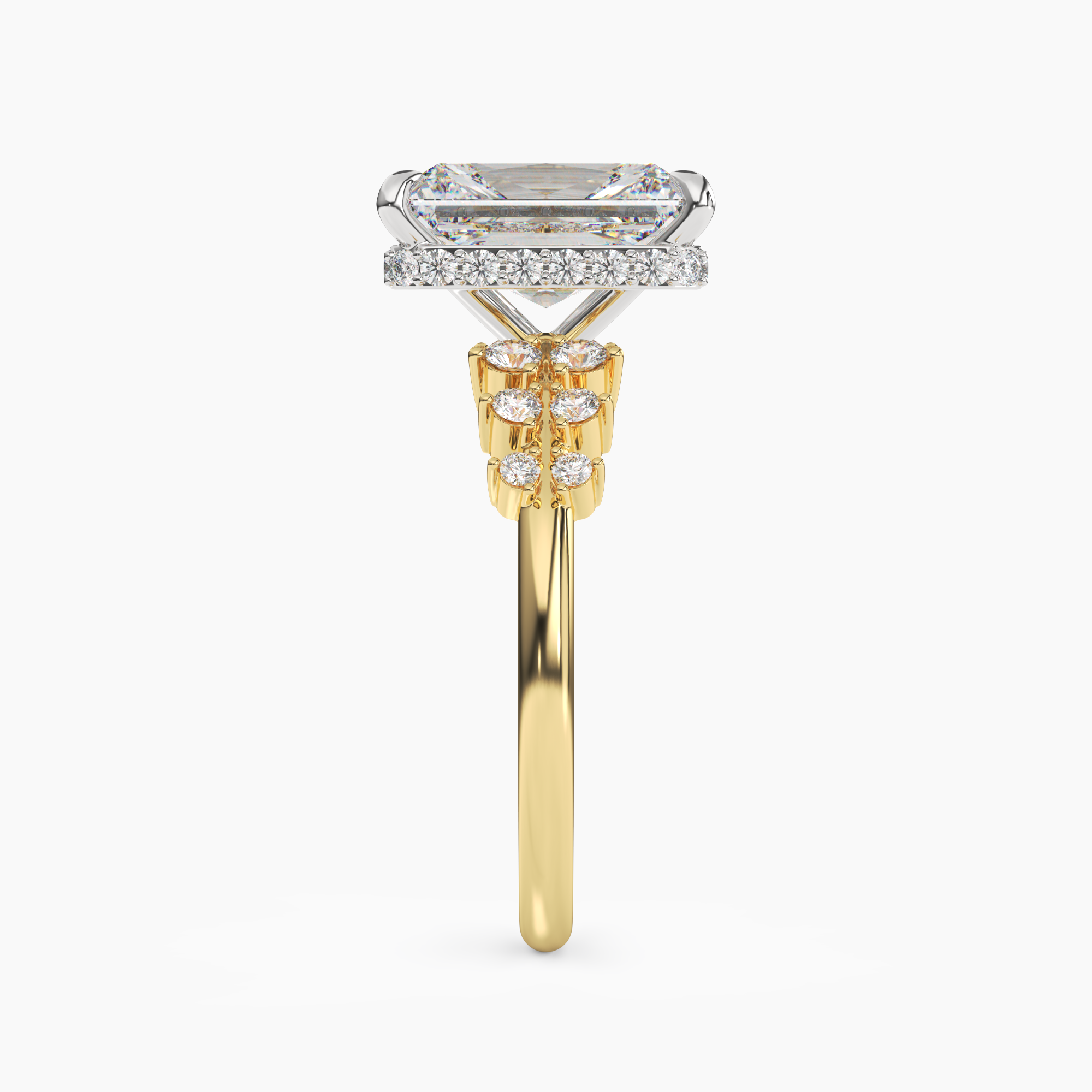 Sylvia 3.5 Carat Radiant Cut Solitaire Lab Grown Diamond Ring in Silver - View 6