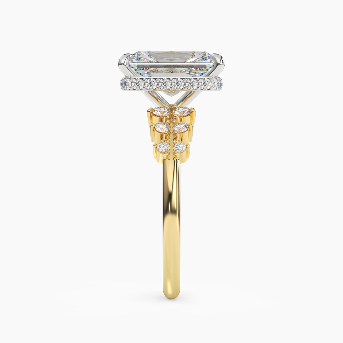 Sylvia 1.5 Carat Radiant Cut Solitaire Lab Grown Diamond Ring in 10K Yellow Gold - View 3