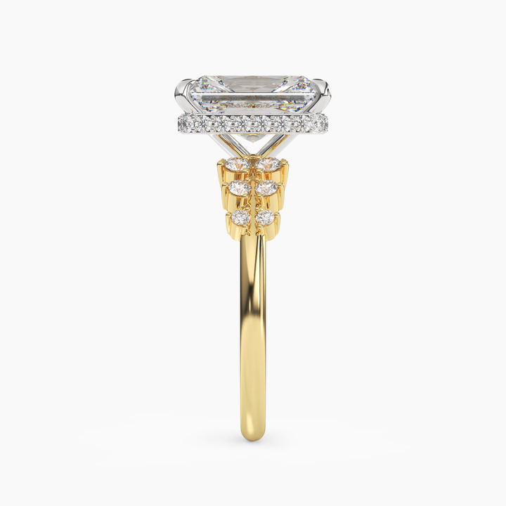 Sylvia 5 Carat Radiant Cut Solitaire Lab Grown Diamond Ring in 14K Rose Gold - View 9