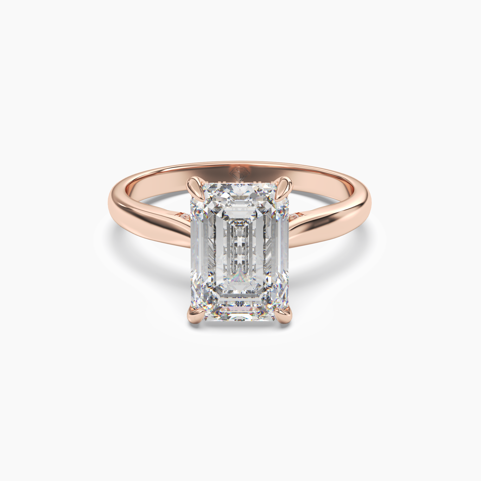 Genevieve 2.5 Carat Emerald Cut Solitaire Lab Grown Diamond Ring in Silver - View 7