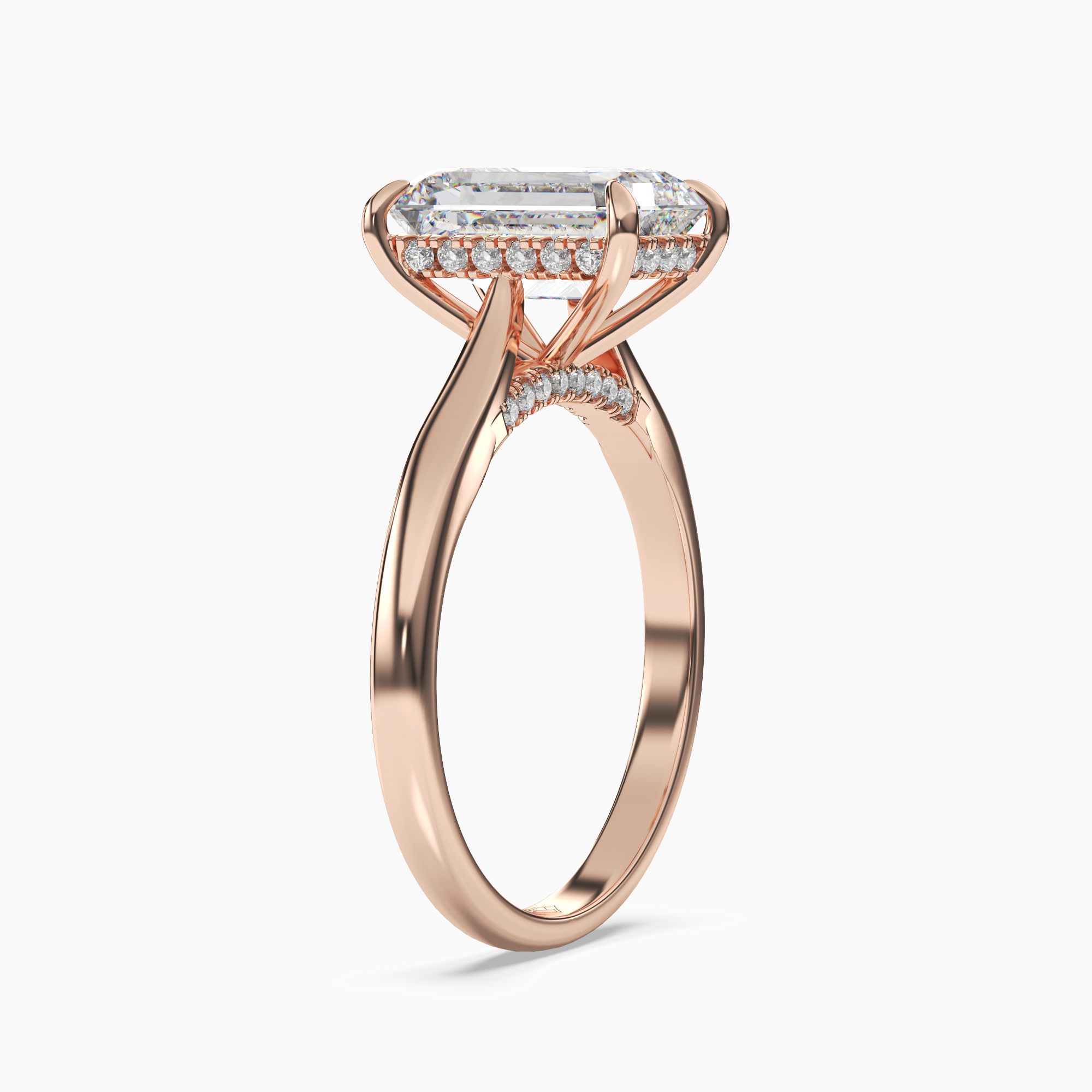 Genevieve 2.5 Carat Emerald Cut Solitaire Lab Grown Diamond Ring in 14K Rose Gold - View 2