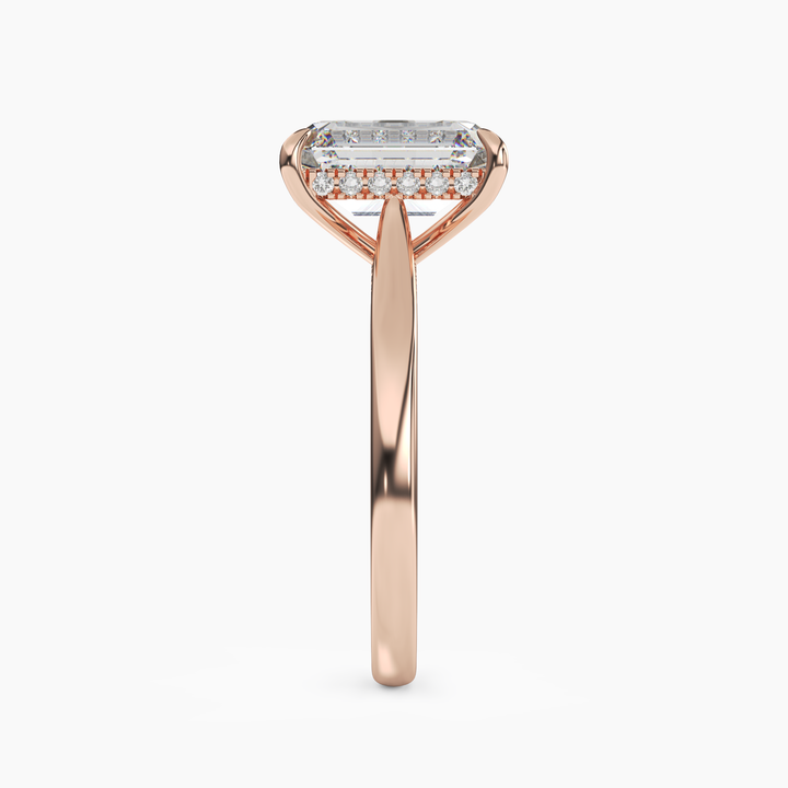 Genevieve 2.5 Carat Emerald Cut Solitaire Lab Grown Diamond Ring in 14K Yellow Gold - View 9