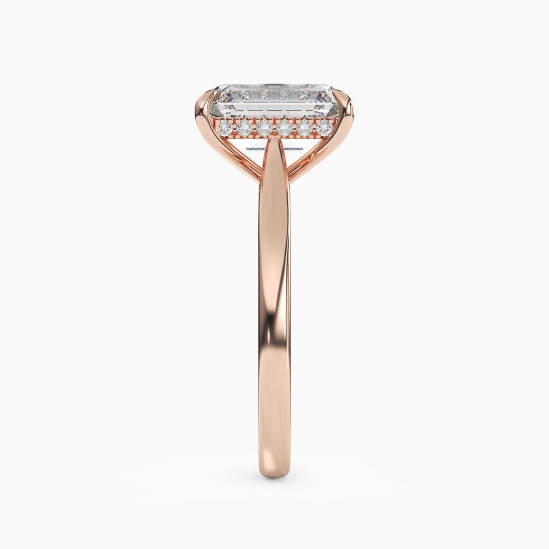 Genevieve 3 Carat Emerald Cut Solitaire Lab Grown Diamond Ring in 18K Yellow Gold - View 9