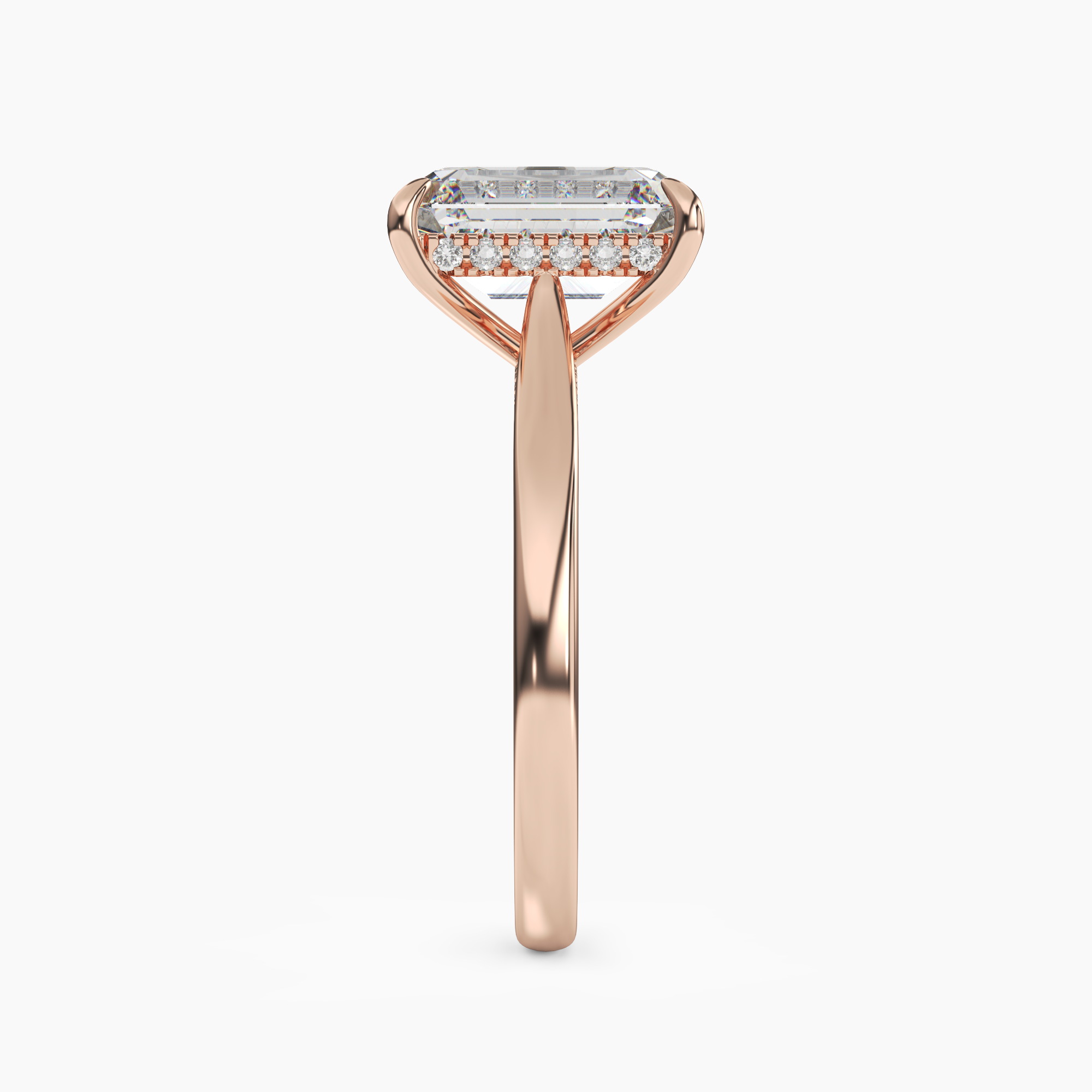 Genevieve 5 Carat Emerald Cut Solitaire Lab Grown Diamond Ring in 14K White Gold - View 9